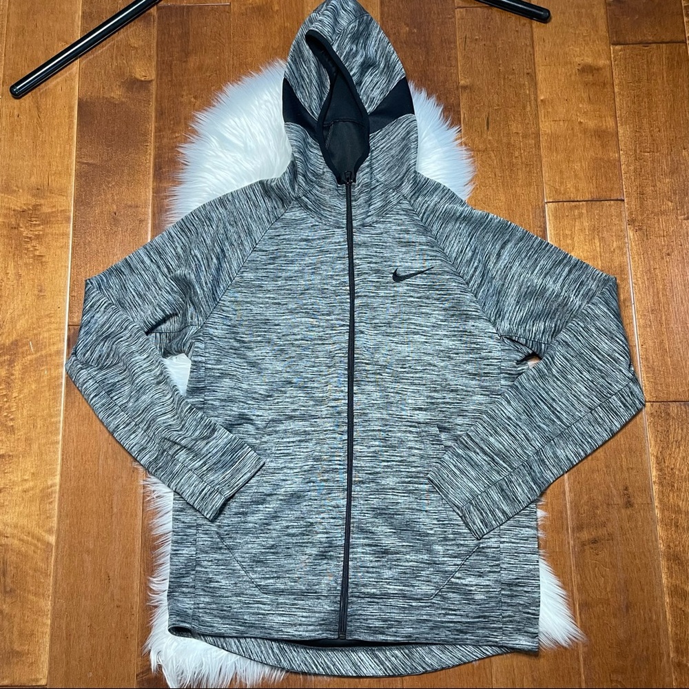 Nike Gray Heather Full-Zip Performance Hoodie Jacket